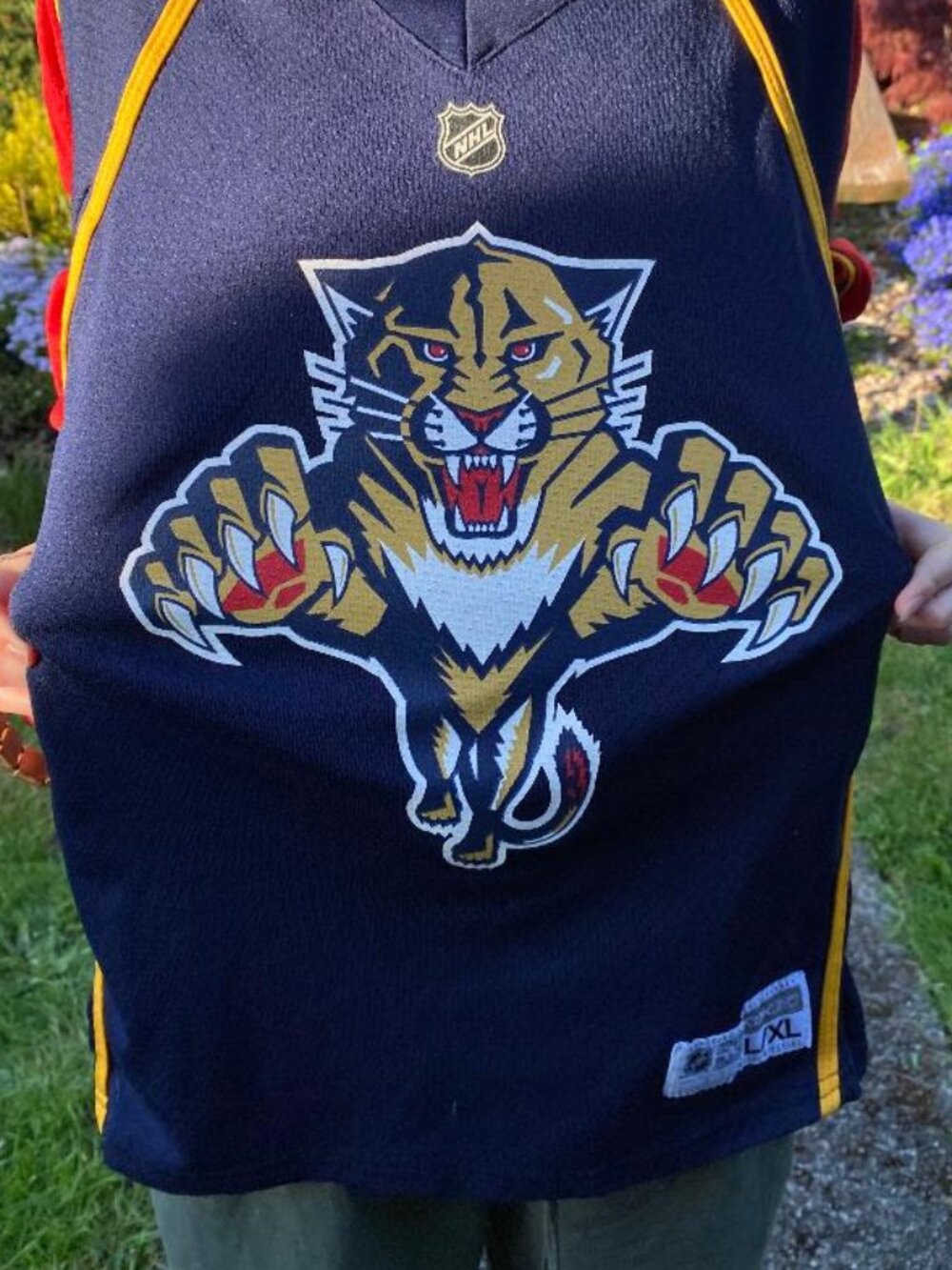 Reebok Florida Panthers Kids L-XL NHL hockey jersey